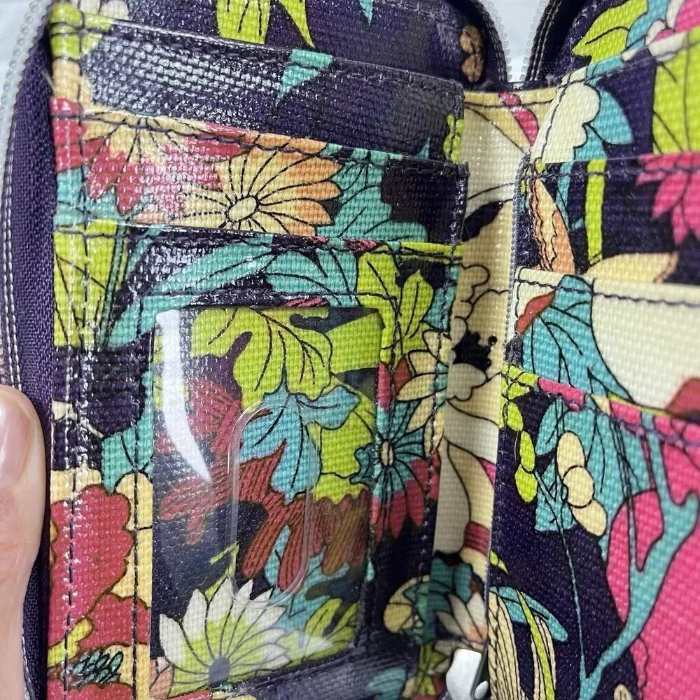 Sakroots Artist Circle Colorful Peace Flower Power Wallet Smartphone Bag